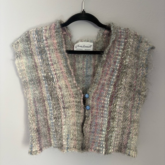 Unique Vintage Sweaters - Vintage Bohemian Mohair Sweater Vest Top / Doen Christy Dawn Magnolia Pearl